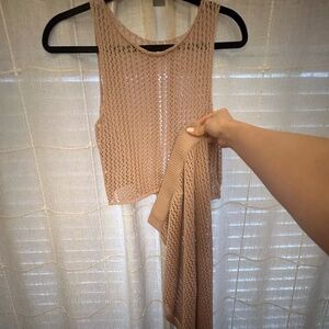 Beautiful Pink/Cream Knit Swimsuit Cover-up